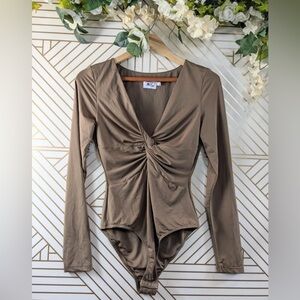 Princess Polly Tan Long Sleeve Bodysuit